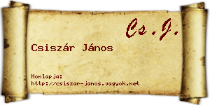 Csiszár János névjegykártya