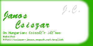 janos csiszar business card